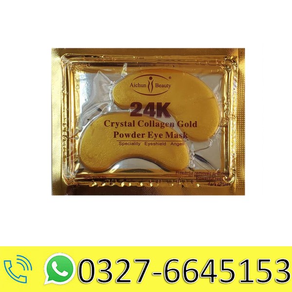 24k Crystal Collagen Gold Powder Eye Mask in Pakistan