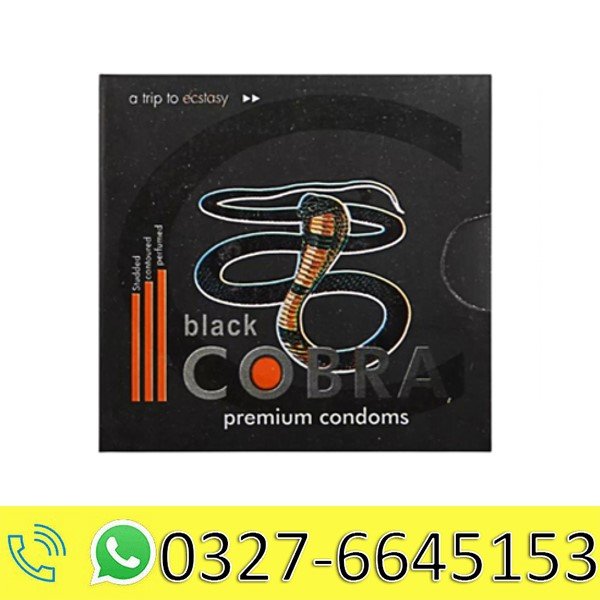 Black Cobra Premium Condoms in Pakistan